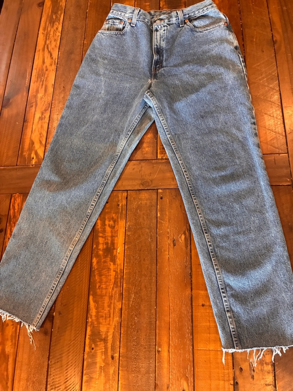 Vintage Levi's 550 Light Blue Denim Jeans Raw hem